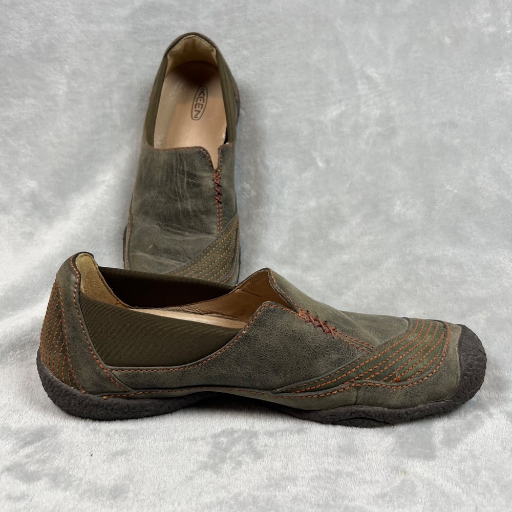 Women's Keen Leather Loafers Slip On Elastic Side US sz 8 - Picture 3 of 14